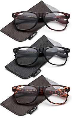 #ad Bifocal Reading Glasses Men Women Oversized Big Frame Bifocal Readers 3 Packs