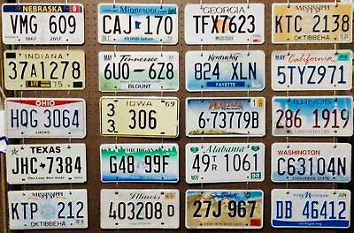 #ad Large lot colorful of 20 old license plates bulk many states low shipping