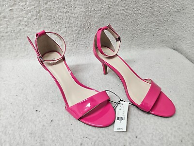 #ad NYamp;C Women Heel 9M Pink Patent Leather Open Toe Ankle Strap Stiletto Sandal Sho