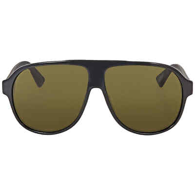 #ad Gucci Green Pilot Men#x27;s Sunglasses GG0009S 001 59 GG0009S 001 59