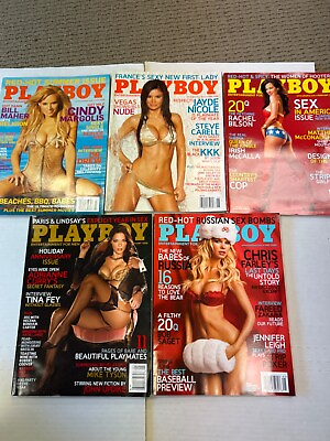 #ad PLAYBOY MAGAZINES 2008 LOT OF 5 JUNE JULY FEBRUARY JANUARY MAY EXCELLENCTION