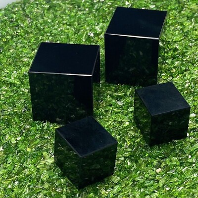 #ad 1pc 2*2cm Natural Crystal Black Obsidian Quartz Cube Reiki Healing Crystal