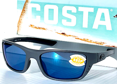 #ad Costa Del Mar WHITETIP Matte Grey POLARIZED Blue Mirror 580P Sunglass WTP 98