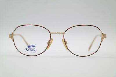 #ad Vintage Safilo 4592 Multicoloured Gold Oval Glasses Frames Eyeglasses NOS