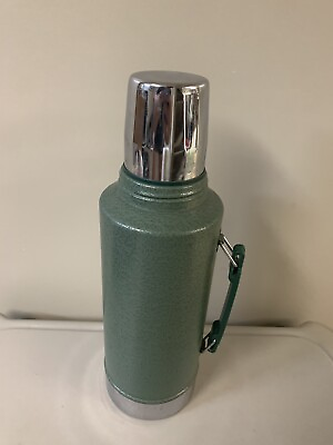 #ad Vintage Stanley Thermos Green Stainless Half Gallon