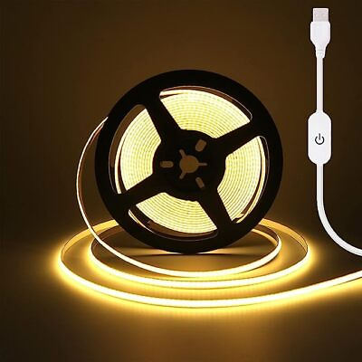#ad Dimmable COB LED Strip Lights2m 6.6ft DC5V 320LEDs m Non Waterproof Flexible ... $23.62