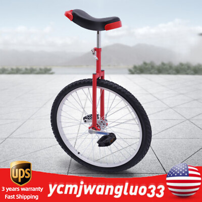 #ad Unicycle with Thickened steel pipe adjustable seat Sports Wheel Unicycle 24quot;