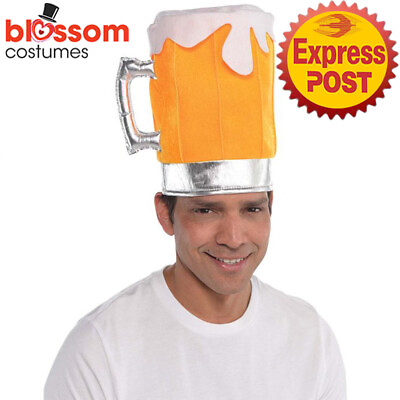 #ad AC1679 Funny Beer Mug Hat Bavarian Oktoberfest Novelty Costume Accessories