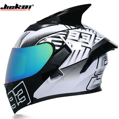 #ad Motorcycle Helmet Racing Off road Dual Lens DOT Approved Modular Flip Up Helmets