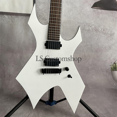 #ad Custom White Warlock BC Electric Guitar Black Part Rosewood Fretboard Solid Body