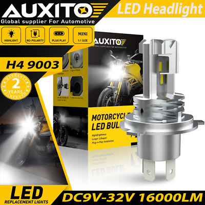 #ad 1PCS Motorcycle H4 LED Headlight Hi Lo Beam Front Light Bulb Super Bright 6500K