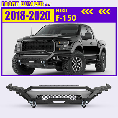 #ad 3 IN 1 Front Bumper Assembly w LED LightsShackles For 2018 2019 2020 Ford F 150