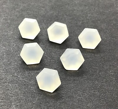 #ad White Chalcedony Hexagon Cut AAA Natural Loose Gemstone For Making All Jewelry