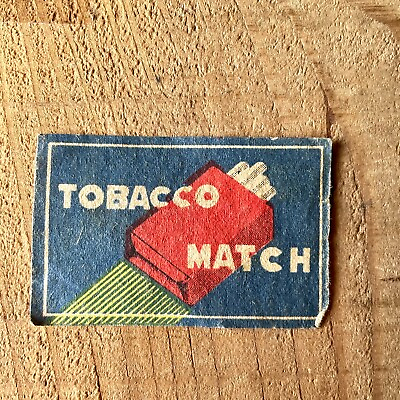 #ad Old matchbox label JAPAN tobacco cigarettes match art antique prewar A21