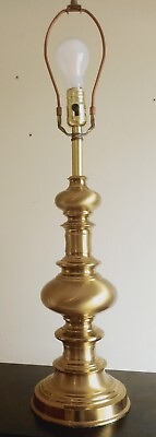 #ad Stiffel Brass Table Lamp 29In. Heavy 11.5 Lbs VTG MCM Art Deco