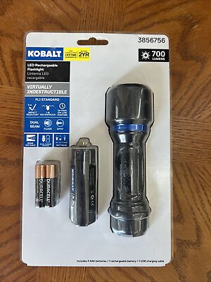 #ad Kobalt Rechargeable Waterproof 700 Lumen 4 Mode LED Flashlight Bright Drop Proof