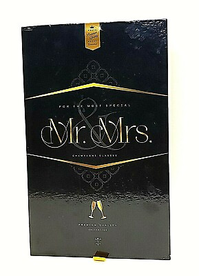 #ad Mr. amp; Mrs. Set of 2 Champagne Glass with Box Flutes Wedding Anniversary $32.83