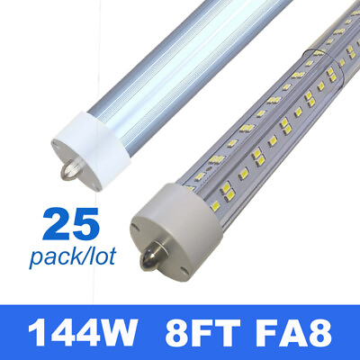 #ad 8FT FA8 LED Tube Light Bulbs 144W Led Bulb 8 Feet 6500K LED Shop Lights 25Pack