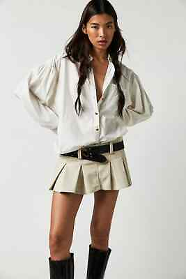 #ad Free People We The Free Happy Hour Poplin Shirt Top S Women Oversize NEW 36245