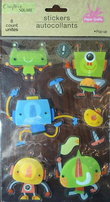 #ad Robot Stickers 1 Package With 8 Stickers For Scrapbooks Crafting School Projects