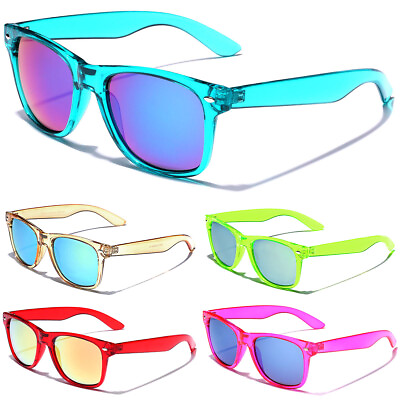 #ad 80#x27;s Retro Classic Sunglasses Men Women Translucent Glasses Mirror Lens