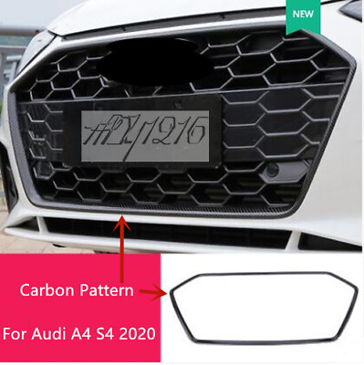 #ad Black Front Grill Frame Rim Trim Cover For 2020 Audi A4 S4 Decoration Cover Look