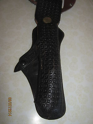 #ad Black Gun Holster Leather Per Owned