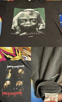 #ad vintage 90s metal grind meathook seed tour shirt xl