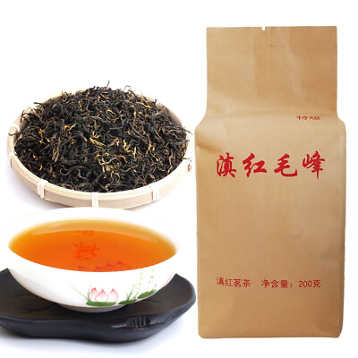 #ad 200g Premium Red Dianhong Large Congou Black Tea Dian Hong Maofeng Organic Tea