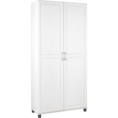 #ad 36quot; Utility Storage Cabinet Cupboards Rectangular Organizer Adjustable White