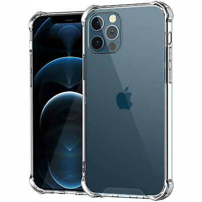 #ad For iPhone 15 14 13 12 Pro Max Mini 11 Case Crystal Clear Slim Shockproof Cover