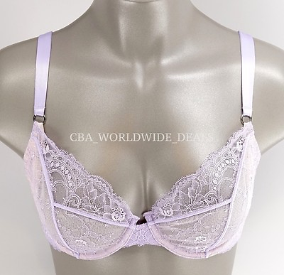 #ad Victoria#x27;s Secret Designer Collection Lavender Lace Very Sexy Unlined Demi Bra $13.17