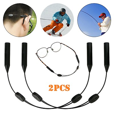 #ad 2x Adjustable Eyeglasses Neck Strap Sunglasses Holder Cord Sport Glasses String