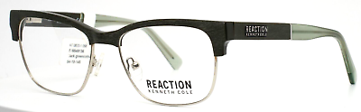 #ad KENNETH COLE REACTION KC0833 1 098 Dark Green Silver Mens Eyeglasses 54 18 145