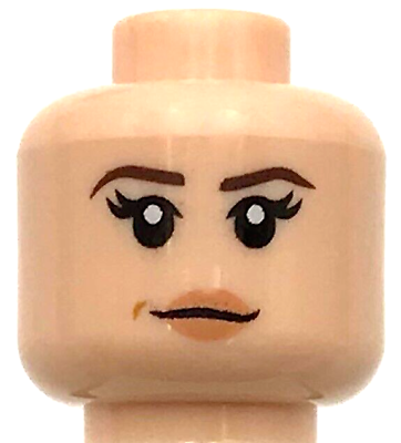 #ad Lego New Minifigure Head Dual Sided Female Peach Lips Brown Eyebrows Beauty Part