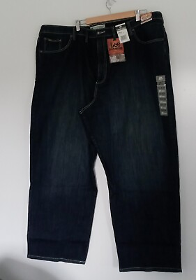 #ad Lee NEW Premium Select Loose Straight Leg Rustic Jeans Men#x27;s Size 50X30 NWT $34.99