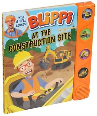 #ad Blippi: At the Construction Site Sound Books Board book GOOD