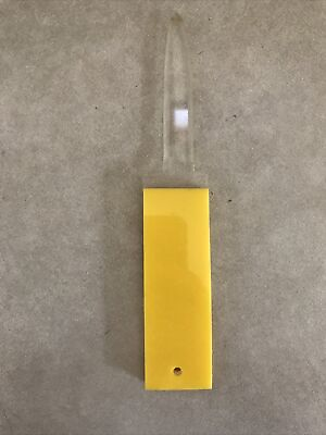 #ad Vintage 60s 70s Clear Yellow Lucite Mod Euro Letter Envelope Opener 7.75quot;