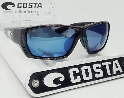 #ad COSTA DEL MAR tortoise blue mirror TUNA ALLEY polarized 580P sunglasses NEW