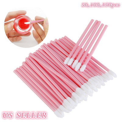 #ad 50 100 150x Disposable Lip Brush Set Gloss Lipstick Wands Applicator Makeup Tool