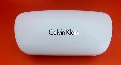 #ad Authentic CALVIN KLEIN White Leather Hard Clamshell Sunglasses Carry Case