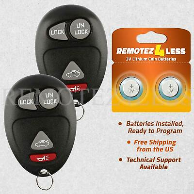 #ad 2x Replacement 4 Button Remote Entry Key Car Keyless Transmitter For L2C0007T