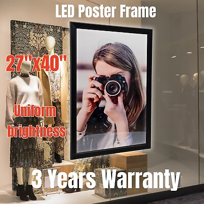 #ad 27quot;x40#x27;#x27; LED Backlit Movie Poster Art Picture Frame Light Box Dispaly Wall Mount