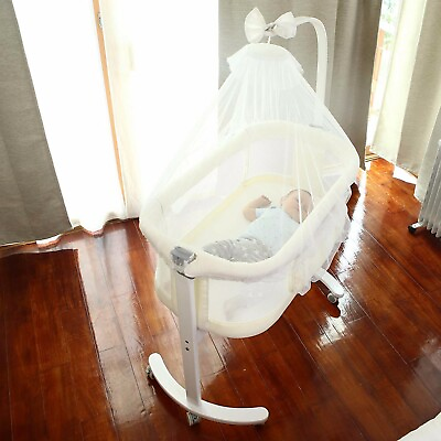 #ad VILOBOS Baby bed Toddler Bedside Sleeper Infant Nursery Newborn Crib w Wheels