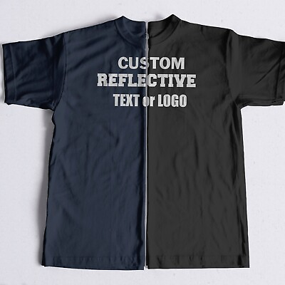 #ad New Reflective Lettering Custom Your Text Logo T Shirt 