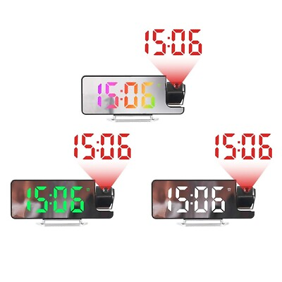 #ad Brand New Alarm Clock Clock Temperature LED Screen 19.3*4*8.5cm Decor Home