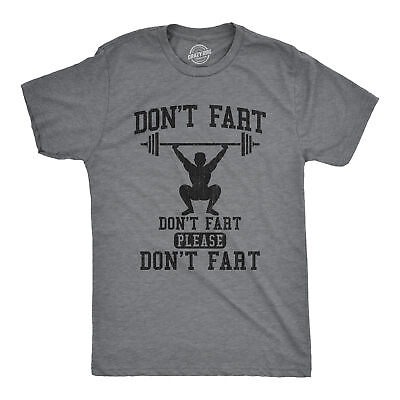 #ad Mens Donýÿt Fart T Shirt Funny Weight Lifting Exercise Joke Tee For Guys