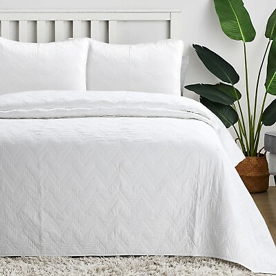 #ad Chevron Reversible Cotton Quilt Set Bedspreads Coverlet