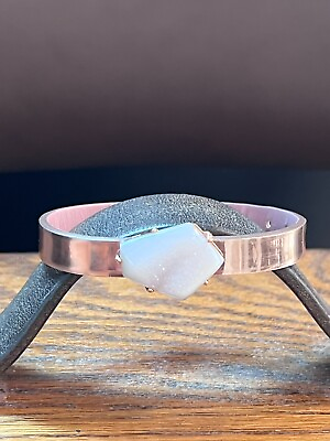 #ad KEEP Collective: Single Leather Band Rose Mirror Five Point Druzy