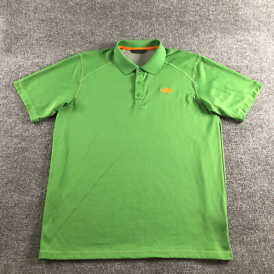 #ad The North Face Horizon Polo Shirt Mens Large Green Orange Performance Breathable $14.69